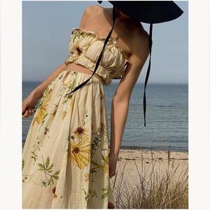 H&M 2 PIECE WILDFLOWER COLLECTION BANDEAU and SKIRT SET Pre loved